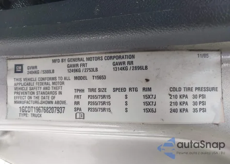 2006 Chevrolet Colorado Lt из США, поврежденный, VIN 1GCDT196768207937